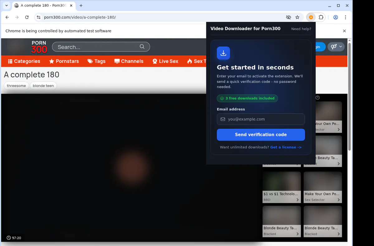Porn 300 Video Downloader browser extension screenshot 5